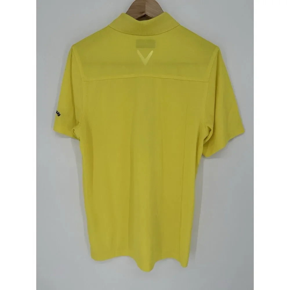 Callaway Opti-Dri Yellow Men's Golf‎ Polo Shirt Size Small Collared Short Sleeve